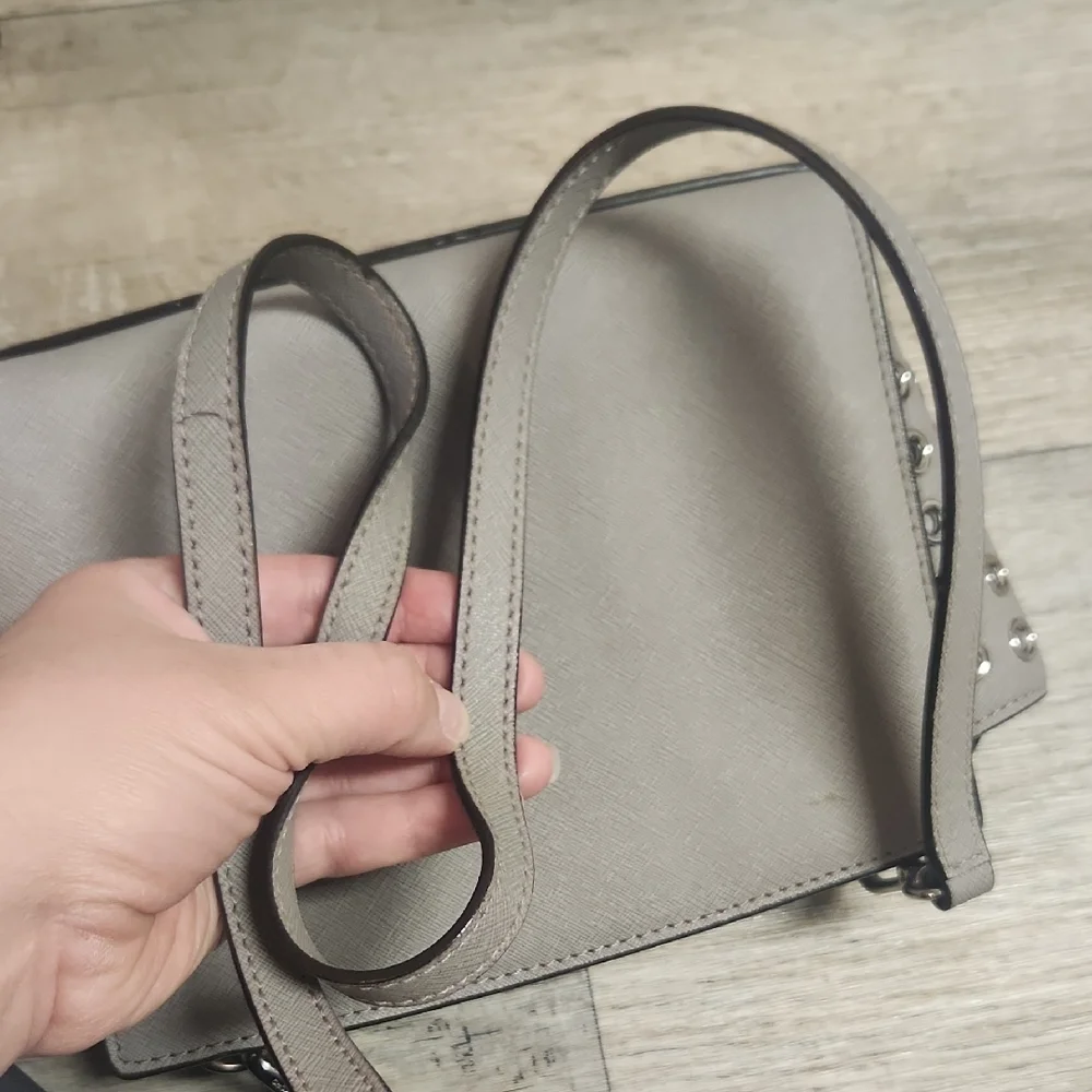 Michael Kors Silver Crossbody Bag with Studded Sides